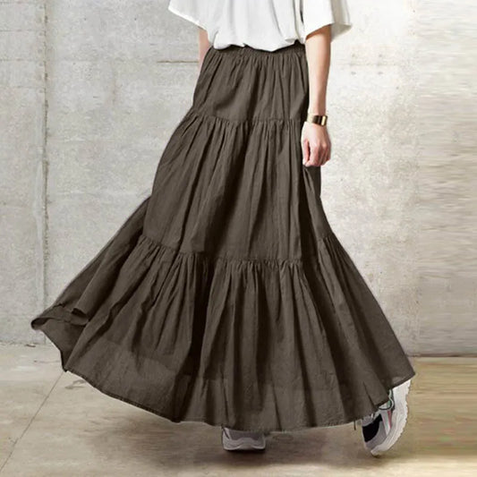 Fashion Y2K Pleated Skirt Korean Aesthetic Fairycore Long Skirts for Women Vintage Harajuku Grunge High Waist Faldas Clothes
